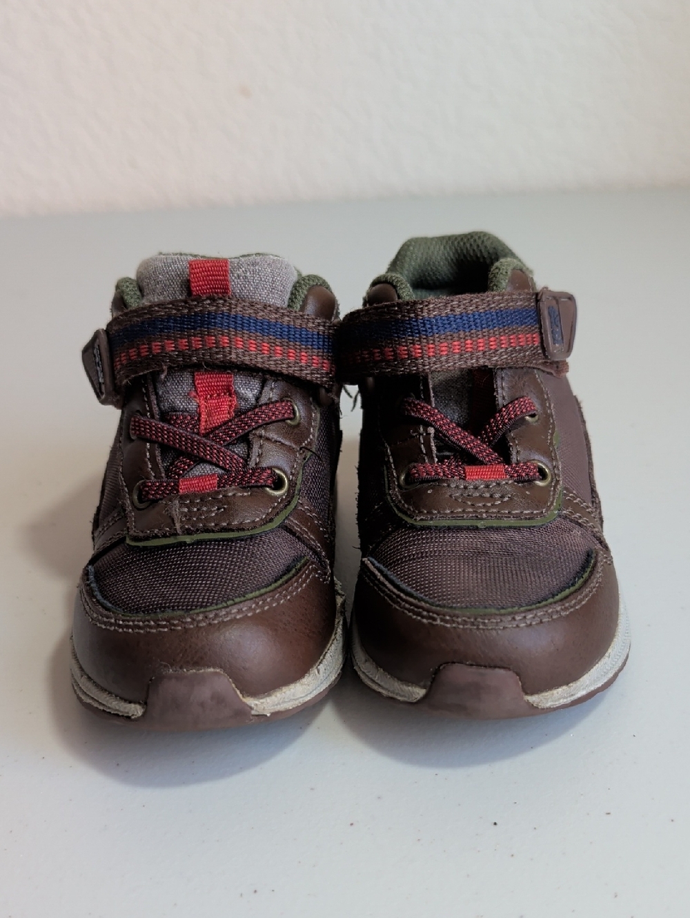 Stride Rite Brown and Red Kids Sneakers